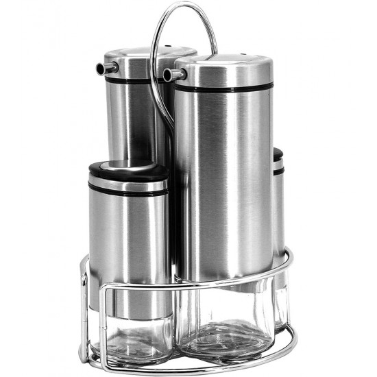 Galheteiro Em Inox 4 Peças